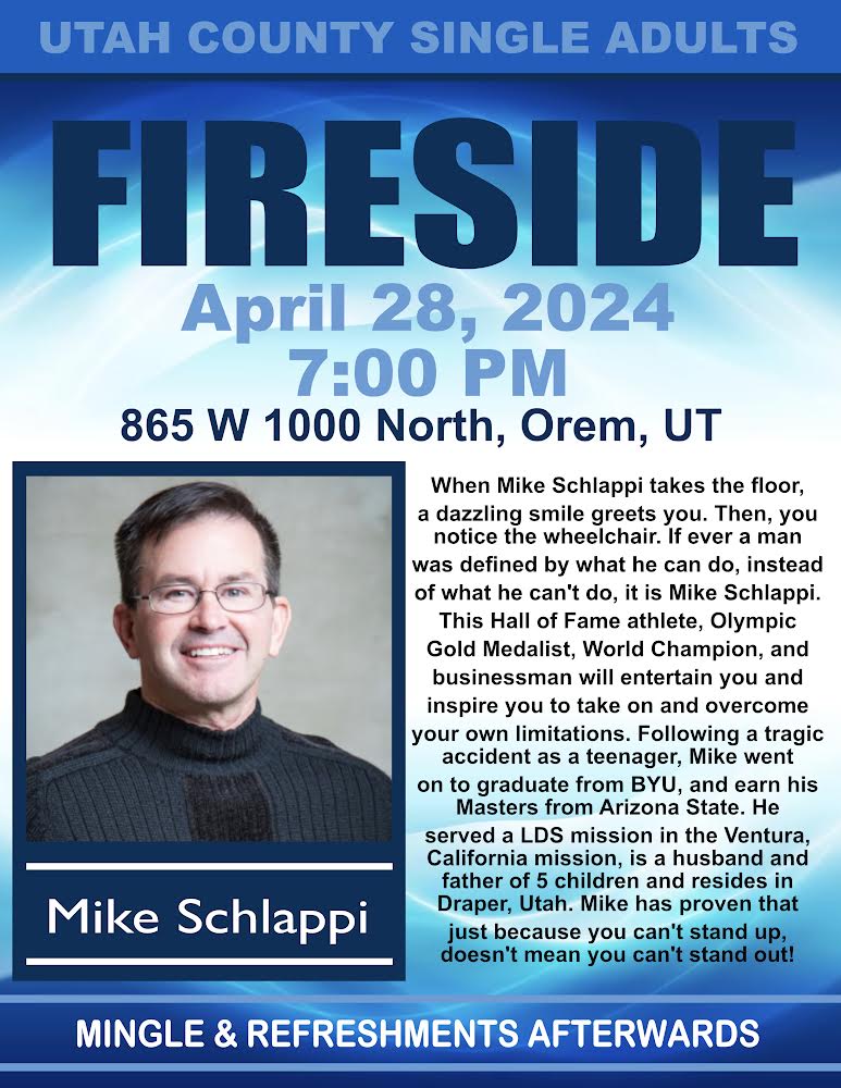upcoming fireside on 28 Apr 2024 with Mike Schlappi.